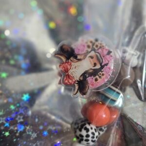 Cute Cow Beaded Badge Reel